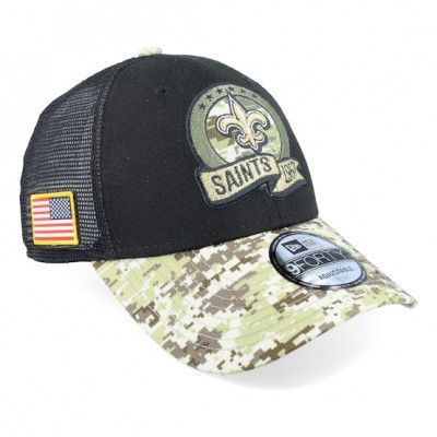 New Era - NFL Svart trucker Keps - New Orleans Saints M 9FORTY NFL Salute To Service 22 Black/Camo Trucker @ Hatstore