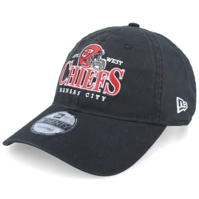 New Era - NFL Svart unconstructed Keps - Kansas City Chiefs NFL Helmet 9TWENTY Kanchi Black Dad Cap @ Hatstore