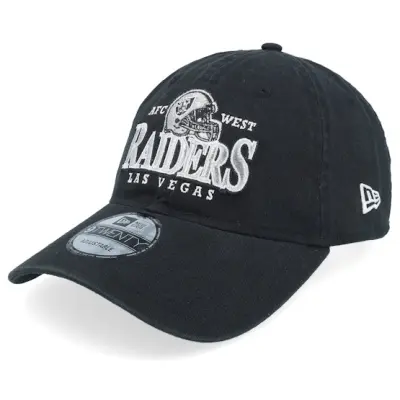 New Era - NFL Svart unconstructed Keps - Las Vegas Raiders NFL Helmet 9TWENTY Black Dad Cap @ Hatstore