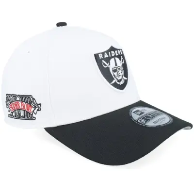 New Era - NFL Vit adjustable Keps - Hatstore Exclusive x Las Vegas Raiders Super Bowl 9FORTY White/Black A-Frame Trucker @ Hatstore