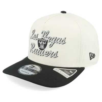 New Era - NFL Vit adjustable Keps - Las Vegas Raiders 9FIFTY Chainstitch White/Black A-Frame Adjustable @ Hatstore