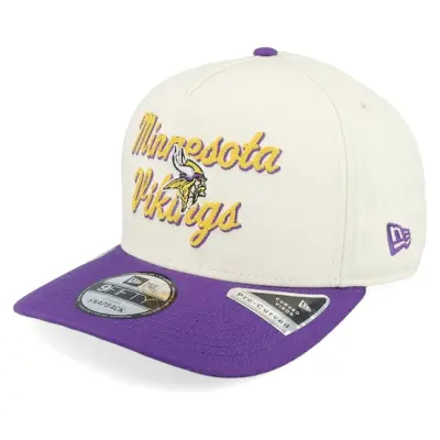 New Era - NFL Vit adjustable Keps - Minnesota Vikings 9FIFTY Chainstitch White/Purple A-Frame Adjustable @ Hatstore
