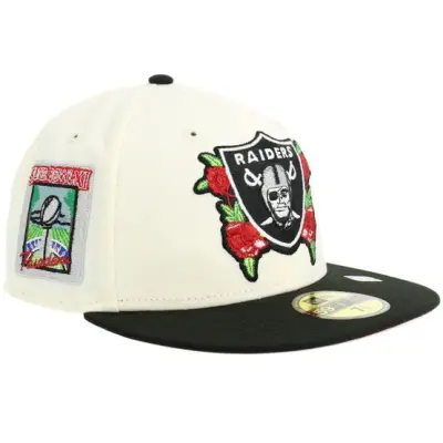 New Era - NFL Vit fitted Keps - Hatstore Exclusive x Las Vegas Raiders 59FIFTY Xisb Chrome/Black/Pink Fitted @ Hatstore