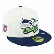 New Era - NFL Vit fitted Keps - Seattle Seahawks NFL22 Sideline 59FIFTY White/Navy Fitted @ Hatstore