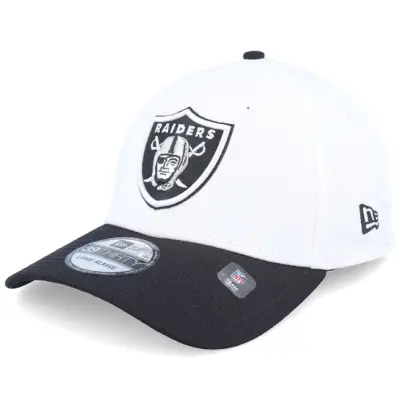 New Era - NFL Vit flexfit Keps - Las Vegas Raiders NFL Team Logo 39THIRTY White/Black Flexfit @ Hatstore