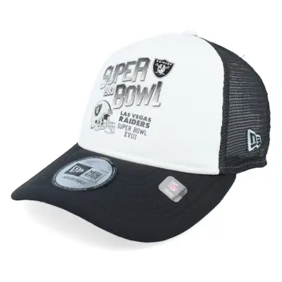 New Era - NFL Vit trucker Keps - Las Vegas Raiders Superbowl White/Black Trucker @ Hatstore