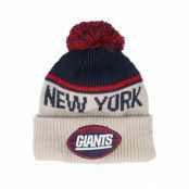 New Era - NFL Beige pom Beanie - New York Giants NFL24 Sideline His Sportknit Stone/Navy Pom @ Hatstore