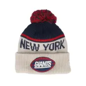 New Era - NFL Beige pom Beanie - New York Giants NFL24 Sideline His Sportknit Stone/Navy Pom @ Hatstore