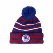 New Era - NFL Blå pom Beanie - New York Giants On Field 19 Sport Knit 2 Blue/Red Pom @ Hatstore