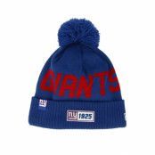 New Era - NFL Blå pom Beanie - New York Giants On Field 19 Sport Knit Blue/Red Pom @ Hatstore