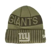 New Era - NFL Grön cuff Beanie - New York Giants NFL Salute To Service Green Knit Cuff @ Hatstore