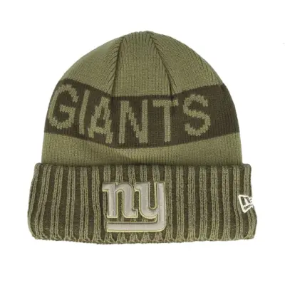 New Era - NFL Grön cuff Beanie - New York Giants NFL Salute To Service Green Knit Cuff @ Hatstore