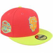 New Era - MLB Röd fitted Keps - San Francisco Giants Mirage 59FIFTY Lava/Cyber Yellow/Neon Orange Fitted @ Hatstore