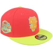 New Era - MLB Röd fitted Keps - San Francisco Giants Mirage 59FIFTY Lava/Cyber Yellow/Neon Orange Fitted @ Hatstore
