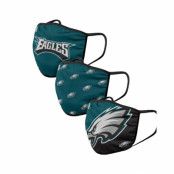 Foco - NFL Grön Mask - Philadelphia Eagles 3-Pack NFL Teal Face Mask @ Hatstore