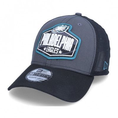 New Era - NFL Grå flexfit Keps - Philadelphia Eagles 39Thirty NFL21 Draft Dark Grey/Black Flexfit @ Hatstore
