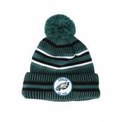 New Era - NFL Grön pom Beanie - Philadelphia Eagles On Field 19 Sport Knit Dark Teal/Black Pom @ Hatstore