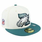 New Era - NFL Vit fitted Keps - Philadelphia Eagles NFL22 Sideline 59FIFTY White/Teal Fitted @ Hatstore