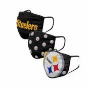 Foco - NFL Svart Mask - Pittsburgh Steelers 3-Pack NFL Black Face Mask @ Hatstore