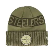 New Era - NFL Grön cuff Beanie - Pittsburgh Steelers NFL Salute To Service Green Knit Cuff @ Hatstore