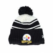 New Era - NFL Svart pom Beanie - Pittsburgh Steelers NFL22 Sideline Sportknit Black Pom @ Hatstore