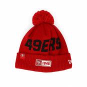 Mössa San Francisco 49ers On Field 19 Sport Knit Red/Black Pom - New Era - Röd Tofs