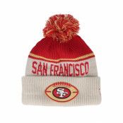 New Era - NFL Beige pom Beanie - San Francisco 49ers NFL24 Sideline His Sportknit Stone/Red Pom @ Hatstore