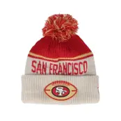 New Era - NFL Beige pom Beanie - San Francisco 49ers NFL24 Sideline His Sportknit Stone/Red Pom @ Hatstore