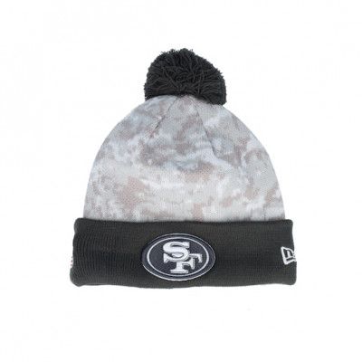 New Era - NFL Camo pom Beanie - San Francisco 49ers Nfl24 Salute To Service Camo/Graphite Pom @ Hatstore