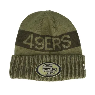 New Era - NFL Grön cuff Beanie - San Francisco 49ers NFL Salute To Service Green Knit Cuff @ Hatstore