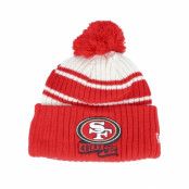 New Era - NFL Röd pom Beanie - San Francisco 49ers NFL22 Sideline Sportknit Red Pom @ Hatstore