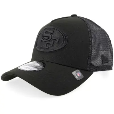 New Era - NFL Svart trucker Keps - Hatstore Exclusive x San Francisco 49ers 9FORTY Black A-frame Trucker @ Hatstore
