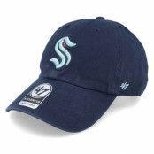 47 Brand - NHL Blå unconstructed Keps - Seattle Kraken NHL Clean Up Navy Dad Cap @ Hatstore