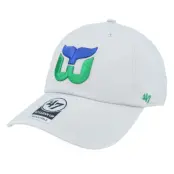 47 Brand - NHL Grå unconstructed Keps - Hartford Whalers NHL Clean Up Cap Grey Dad Cap @ Hatstore
