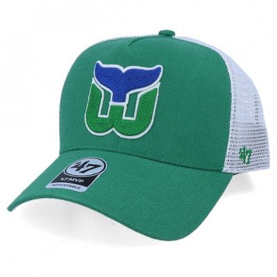 47 Brand - NHL Grön trucker Keps - Hartford Whalers Mvp DT Chain Link Kelly Green/White Trucker @ Hatstore