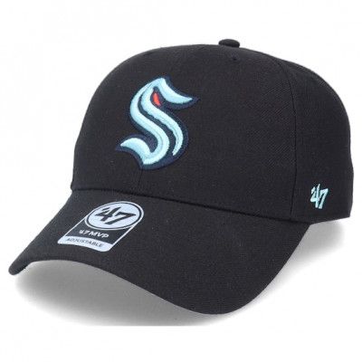 47 Brand - NHL Svart adjustable Keps - Seattle Kraken NHL MVP Black Adjustable @ Hatstore