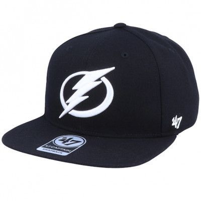 47 Brand - NHL Svart snapback Keps - Tampa Bay Lightning Sure Shot Captain Black/White Snapback @ Hatstore