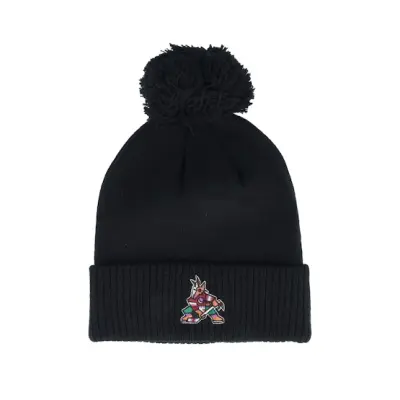 Adidas - NHL Svart pom Beanie - Arizona Coyotes NHL Cuffed Beanie Black Pom @ Hatstore