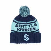 American Needle - NHL Blå pom Beanie - Seattle Kraken Pillow Line Knit Navy/Teal/Blue Pom @ Hatstore