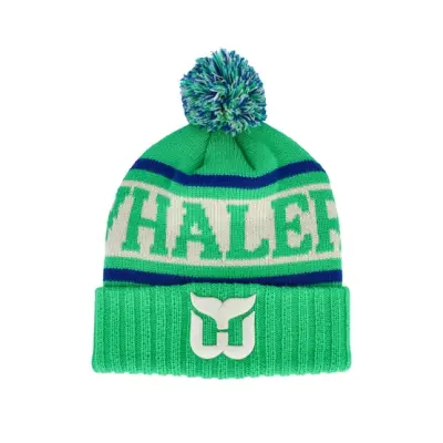 American Needle - NHL Grön pom Beanie - Hartford Whalers Pillow Line Kelly Green/Ivory/Royal Pom @ Hatstore
