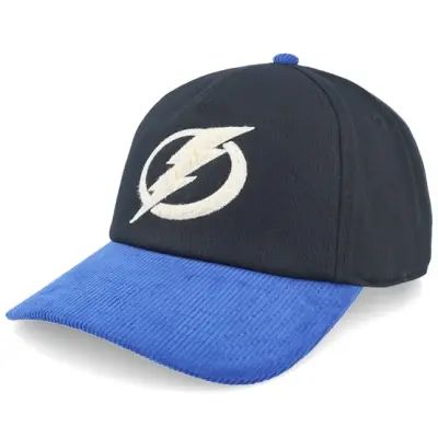 American Needle - NHL Svart adjustable Keps - Tampa Bay Lightning Burnett Black/Blue Corduroy A-frame Adjustable @ Hatstore