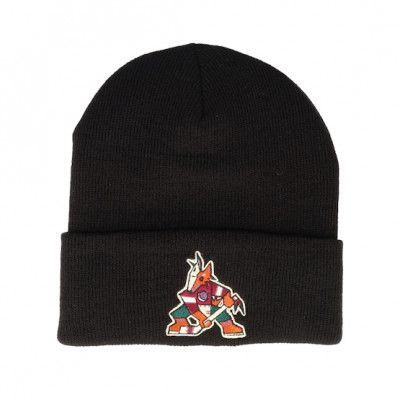 American Needle - NHL Svart cuff Beanie - Arizona Coyotes Knit NHL 100% Arcylic Black Cuff @ Hatstore