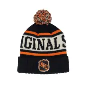 American Needle - NHL Svart pom Beanie - NHL Pillow Line Knit Black/Ivory/Orange Pom @ Hatstore
