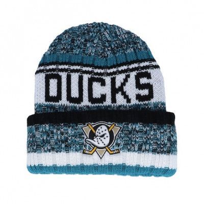 47 Brand - NHL Blå cuff Beanie - Anaheim Ducks Quick Route Cuff Knit Teal/Black Cuff @ Hatstore