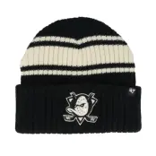 47 Brand - NHL Svart cuff Beanie - Anaheim Ducks Harbor Stripe 47 Black/White Knit Cuff @ Hatstore