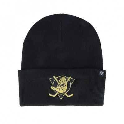 47 Brand - NHL Svart cuff Beanie - Anaheim Ducks NHL Metallic Haymaker 47 Cuff Knit Adu Black Cuff @ Hatstore