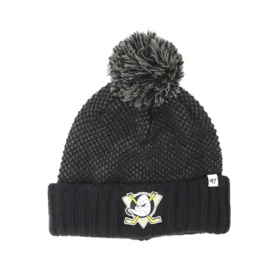 47 Brand -NHL Svart pom Beanie - Anaheim Ducks Droper Black Beanie @ Hatstore