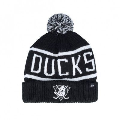 47 Brand - NHL Svart pom Beanie - Anaheim Ducks NHL Calgary Cuff Black Pom @ Hatstore