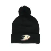 Adidas - NHL Blå pom Beanie - Anaheim Ducks NHL Cuffed Beanie Black Pom @ Hatstore