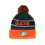 Fanatics - NHL Svart pom Beanie - Anaheim Ducks Authentic Pro Locker Room Black/Orange Pom @ Hatstore